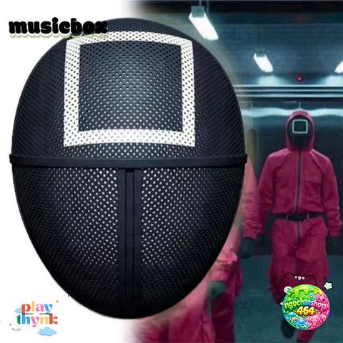 Mặt Nạ Squid Game Tam Giác Cosplay Đen - Đạo Cụ Hóa Trang Halloween Phim Hàn Quốc Cho Nam Nữ