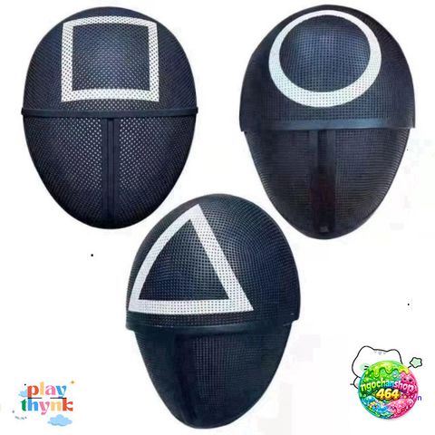 Mặt Nạ Squid Game Tam Giác Cosplay Đen - Đạo Cụ Hóa Trang Halloween Phim Hàn Quốc Cho Nam Nữ