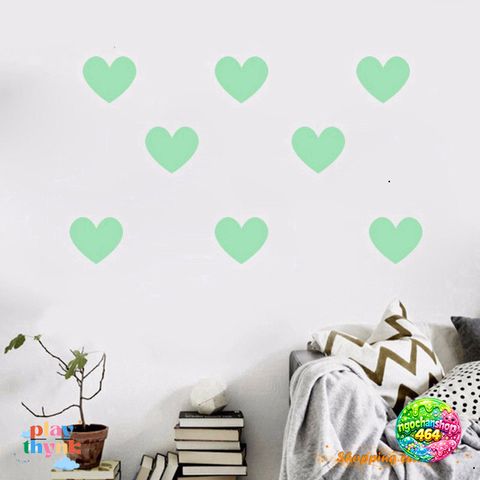 Giấy Dán Tường Phát Sáng Hình Trái Tim PVC Chất Lượng Cao - Sticker Phát Sáng Đêm Cho Phòng Trẻ Em, Phòng Khách, Phòng Ngủ