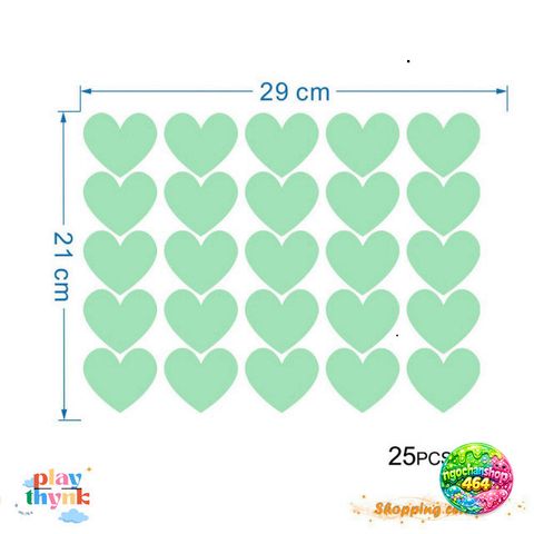 Giấy Dán Tường Phát Sáng Hình Trái Tim PVC Chất Lượng Cao - Sticker Phát Sáng Đêm Cho Phòng Trẻ Em, Phòng Khách, Phòng Ngủ