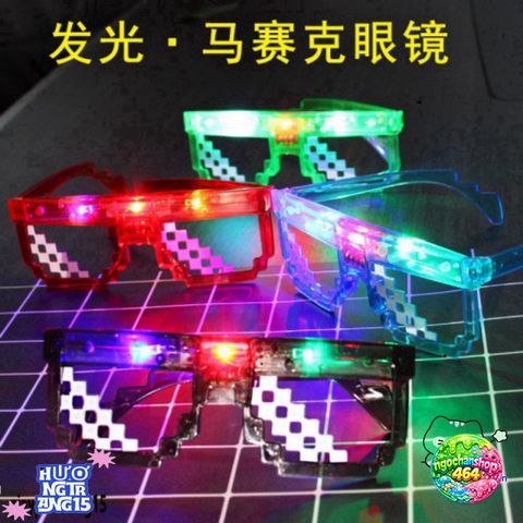 Kính Mắt Thuglife MINECRAFT 6 Chấm LED Sáng Chói - Kính Thời Trang Độc Đáo, Phong Cách Năng Động Cho Nam Nữ