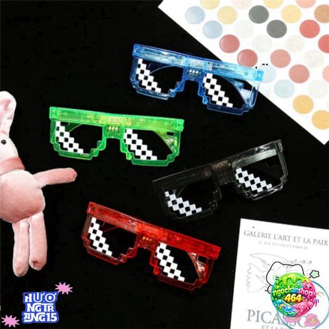 Kính Mắt Thuglife LED 6 Chấm Minecraft - Thiết Kế Độc Đáo, Phát Sáng Nhiều Màu Sắc, Hàng Chất Lượng Cao