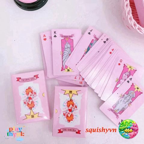 Bộ Bài Tây 54 Lá Sakura Đáng Yêu - Bài Clow Sakura Sưu Tầm Theo Chủ Đề Anime, Hàng Chất Lượng Cao, Dành Cho Người Yêu Thích
