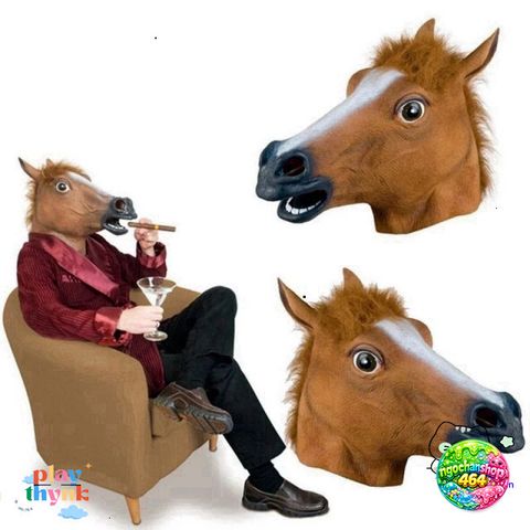 Mặt Nạ Halloween Cá Xanh & Ngựa - Đạo Cụ Cosplay Silicone Độc Đáo Cho Trẻ Em Và Người Lớn, Hóa Trang Vui Nhộn