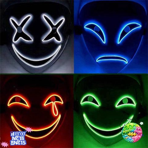 Mặt Nạ LED Halloween Phát Sáng - Sáng Tạo Độc Đáo Cho Tiệc Hóa Trang, Quà Tặng, Hiệu Ứng Ánh Sáng Ấn Tượng