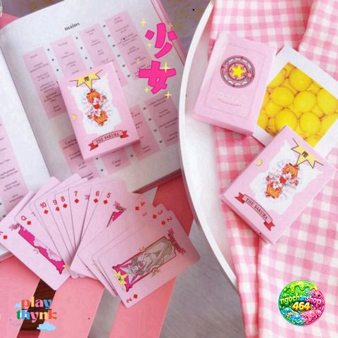 Bộ Bài Clow 54 Lá Màu Hồng - Thẻ Bài Hoạt Hình Cardcaptor Sakura Dễ Thương - Quà Tặng Fan Anime