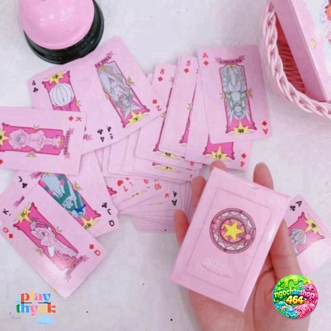 Bộ Bài Clow 54 Lá Màu Hồng - Thẻ Bài Hoạt Hình Cardcaptor Sakura Dễ Thương - Quà Tặng Fan Anime