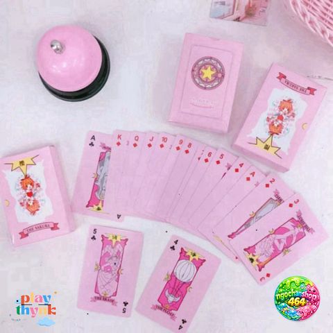 Bộ Bài Clow 54 Lá Màu Hồng - Thẻ Bài Hoạt Hình Cardcaptor Sakura Dễ Thương - Quà Tặng Fan Anime