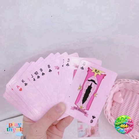 Bộ Bài Clow 54 Lá Màu Hồng - Thẻ Bài Hoạt Hình Cardcaptor Sakura Dễ Thương - Quà Tặng Fan Anime