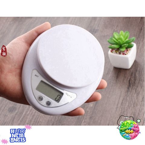 Cân điện tử mini B05 5kg - Chính xác 1g, Dụng cụ nhà bếp & y tế - Tiện lợi, sử dụng pin tiểu, Có kèm 2 quả pin