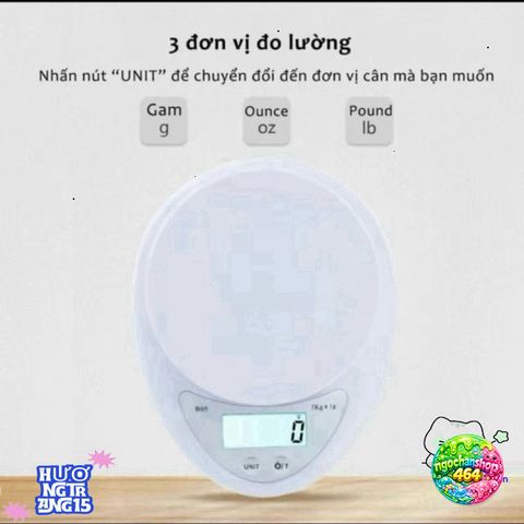 Cân điện tử B05 1g - 5kg, Cân sức khỏe chính xác, Trọn bộ cân kèm pin AAA miễn phí - Thiết bị hữu ích cho gia đình