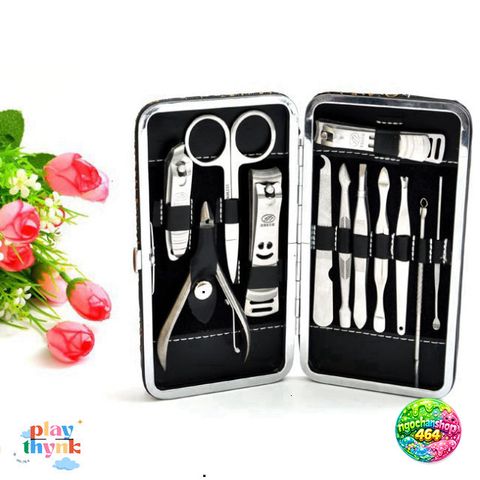 Bộ Dụng Cụ Chăm Sóc Móng 12 Món - Thép Không Gỉ, Đầy Đủ Tiện Ích, Hộp Sang Trọng, Tự Chăm Sóc Tay Chân Tại Nhà