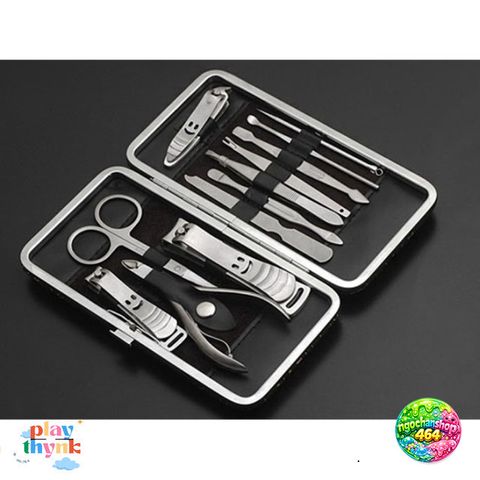 Bộ Dụng Cụ Chăm Sóc Móng 12 Món - Thép Không Gỉ, Đầy Đủ Tiện Ích, Hộp Sang Trọng, Tự Chăm Sóc Tay Chân Tại Nhà