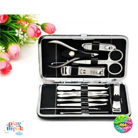 Bộ Dụng Cụ Chăm Sóc Móng 12 Món - Thép Không Gỉ, Đầy Đủ Tiện Ích, Hộp Sang Trọng, Tự Chăm Sóc Tay Chân Tại Nhà