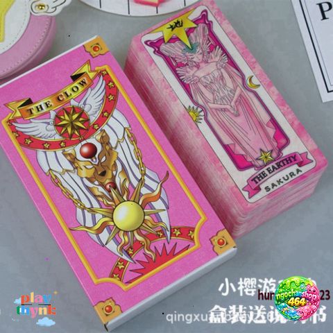 Hộp Bài Tarot Sakura Clow Cardcaptor - Hồng Cao Cấp, Quà Tặng Cho Fan Anime, Thiết Kế Pha Lê Độc Đáo
