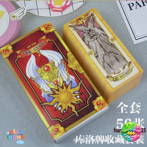Hộp Bài Tarot Sakura Clow Cardcaptor - Hồng Cao Cấp, Quà Tặng Cho Fan Anime, Thiết Kế Pha Lê Độc Đáo