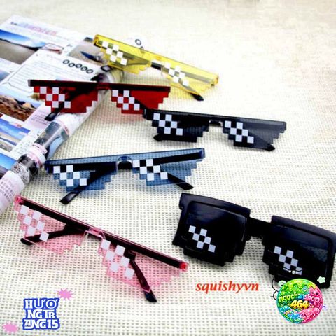 Kính Mát Thug Life 8 Bit Unisex - Kính Pixel Độc Đáo Phong Cách Minecraft Cho Bữa Tiệc & Quà Tặng Hài Hước