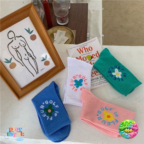 Vớ Nữ Họa Tiết Hoa Tươi, Thiết Kế Xinh Xắn - Vớ Hàn Quốc Dành Cho Học Sinh, Phong Cách Thời Trang Mới Nhất