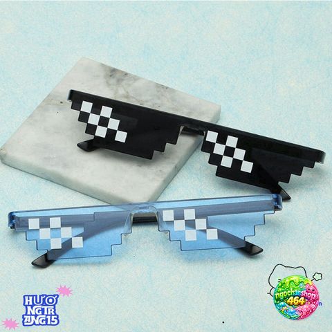 Kính Mắt Thug Life 6 Chấm Nhiều Màu Phong Cách Minecraft - Phụ Kiện Cool Cho Gamer Cá Tính