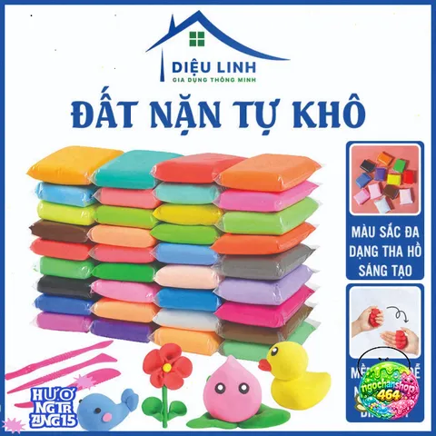 Đất Nặn Tự Khô Siêu Nhẹ 12 Màu An Toàn Không Dính Tay - Đồ Chơi Sáng ...