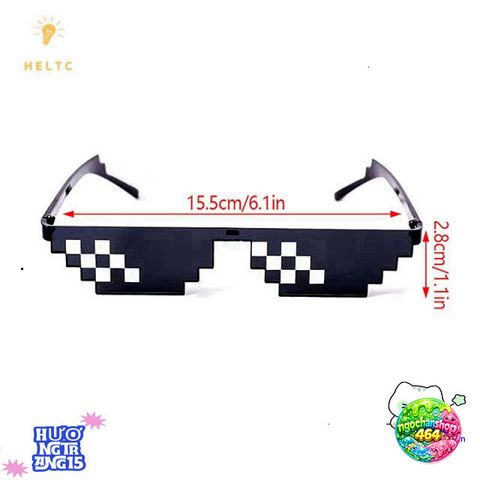 Kính Mát Thug Life Pixel Retro - Kính Râm Khảm Độc Đáo, Thời Trang, Chống Tia UV, Phong Cách Game Thủ