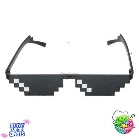 Kính Râm Pixel Đen Thug - Kính Đồ Chơi Hài Hước Cho Game Thủ và Meme Enthusiasts, Phong Cách 
