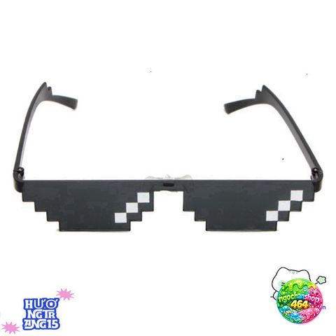 Kính Râm Pixel Đen Thug - Kính Đồ Chơi Hài Hước Cho Game Thủ và Meme Enthusiasts, Phong Cách 