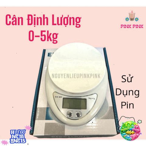 Cân Điện Tử Nhỏ Gọn Pink B05 - Đo Chính Xác 0-5kg Cho Trà Sữa, Pha Chế Nguyên Liệu Thực Phẩm