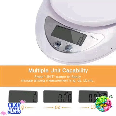 Cân Điện Tử Mini B05 - Cân Bánh Chính Xác 1g-5Kg Tặng 2 Pin AAA, Tiện Dụng Cho Nhà Bếp, Thể Dục, Làm Bánh