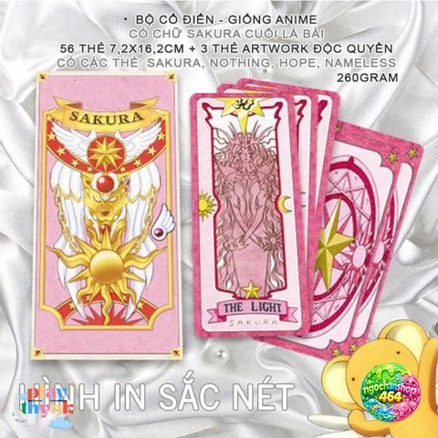 Bộ Bài Thủ Lĩnh Thẻ Bài Sakura Clow Classic 56 Lá - Vintage Manga Tarot Size 7.2x16cm - Quà Tặng Cho Fan Anime