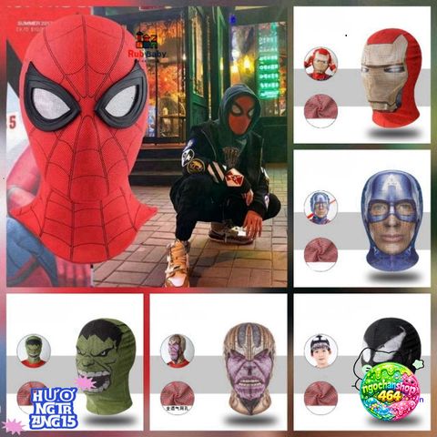 Mặt Nạ Spiderman Cosplay - Phụ Kiện Halloween Người Nhện Chất Liệu Vải Có Giãn - Quà Tặng Cho Fan Hâm Mộ