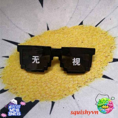 Kính Mắt Thuglife 6 Chấm MINECRAFT Unisex Đen & Hồng - Thời Trang Cá Tính, Miễn Phí Vận Chuyển