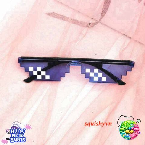 Kính Mắt Thuglife 6 Chấm MINECRAFT Unisex Đen & Hồng - Thời Trang Cá Tính, Miễn Phí Vận Chuyển