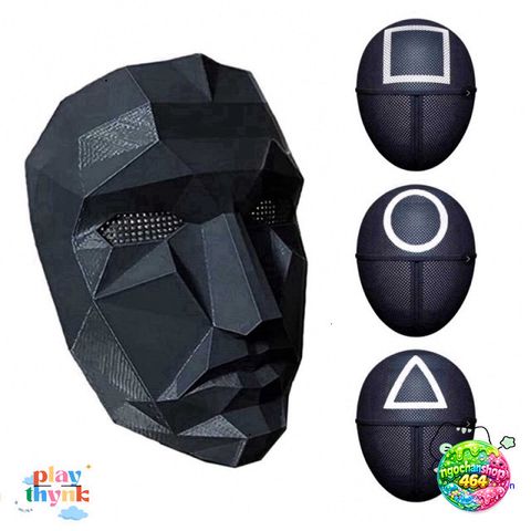 Mặt Nạ Boss Squid Game - Phụ Kiện Halloween Độc Đáo Cho Tiệc Tùng, Cosplay, Trang Trí Lễ Hội, Kích Thước 21x16cm