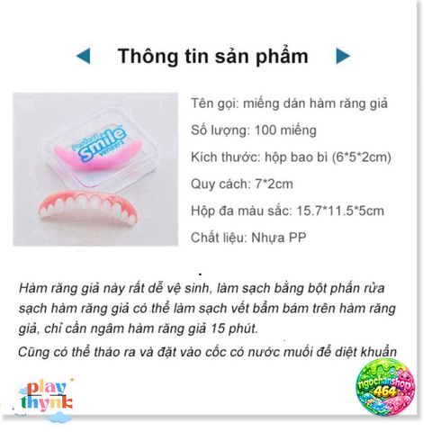 Miếng Dán Hàm Răng Giả Silicone Đa Màu - Sản Phẩm Chăm Sóc Cá Nhân Dễ Vệ Sinh, Sử Dụng Thoải Mái và Tiện Lợi