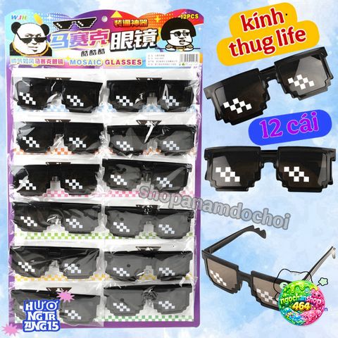 Kính Thùng Bể Mới 12 Chiếc Thug Life Đen - Kính Mát Siêu Ngầu Cho Fans Thời Trang Urban стиль