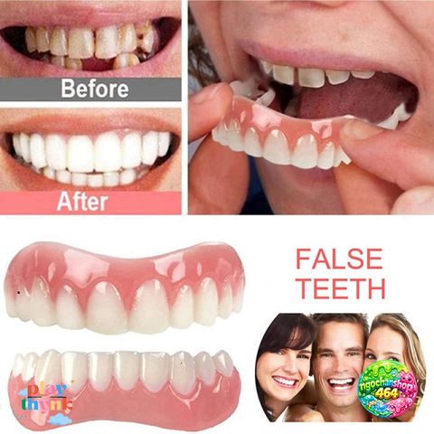 Răng Giả Silicon Dán Hàm Trên & Dưới - Phụ Kiện Nha Khoa An Toàn, Dễ Dàng Dùng, Tạo Nụ Cười Hoàn Hảo