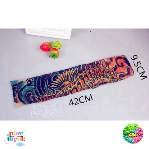 Găng Tay Hình Xăm 3D Tatoo Sleeve - Phong Cách Cá Tính Chống Nắng, Bộ 2 Găng Tay Thời Trang Cho Nam Nữ
