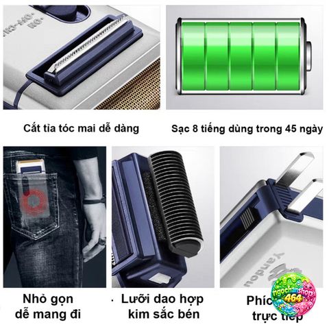 Máy Cạo Râu Yandou SC312 Mini Sạc Nhanh, Lưỡi Dao Thép Không Gỉ, Bảo Hành 12 Tháng - Tiện Lợi Cho Đàn Ông