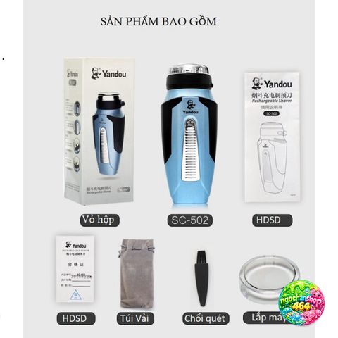 Máy Cạo Râu Yandou SC502 Sạc Lại - Thiết Kế Đẹp, Lưỡi Xoay Mạnh Mẽ, Dễ Dàng Mang Theo Khi Du Lịch