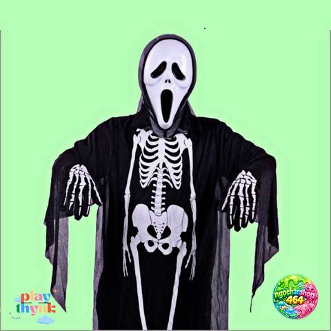 Bộ Hóa Trang Halloween Mặt Nạ Áo Ma Xương JKZ21 - Set Đồ Hóa Trang Cho Nam Nữ, Kiểu Dáng Độc Đáo, Chất Liệu Bền Chắc