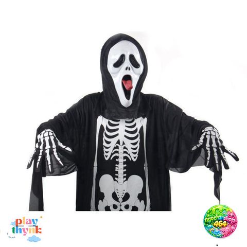 Bộ Hóa Trang Halloween Mặt Nạ Áo Ma Xương JKZ21 - Set Đồ Hóa Trang Cho Nam Nữ, Kiểu Dáng Độc Đáo, Chất Liệu Bền Chắc
