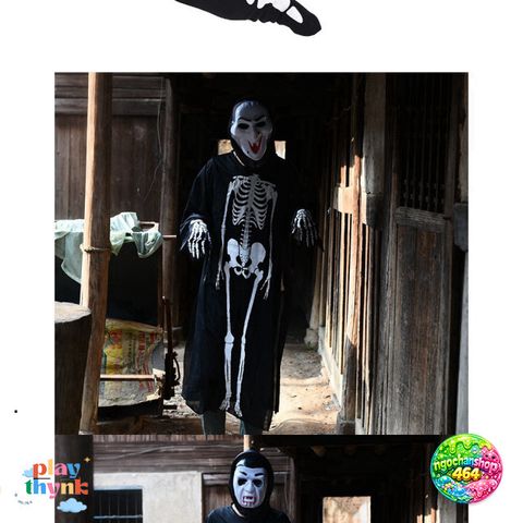 Bộ Hóa Trang Halloween Mặt Nạ Áo Ma Xương JKZ21 - Set Đồ Hóa Trang Cho Nam Nữ, Kiểu Dáng Độc Đáo, Chất Liệu Bền Chắc