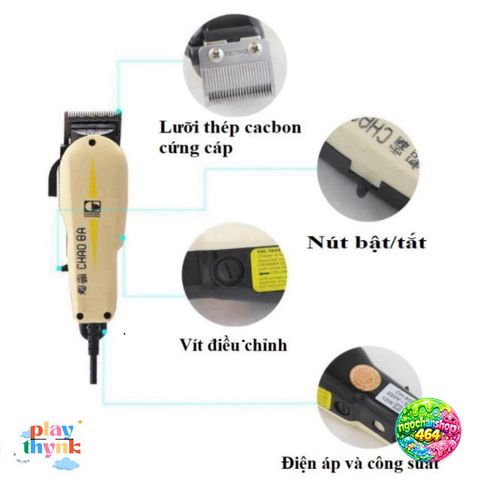 Tông Đơ Cắt Tóc Chaoba 808A - Máy Cắt Tóc Điện Chuyên Nghiệp, Lưỡi Sắc, Điều Chỉnh Tốc Độ, Sử Dụng Gia Đình, Bền Bỉ, 10W