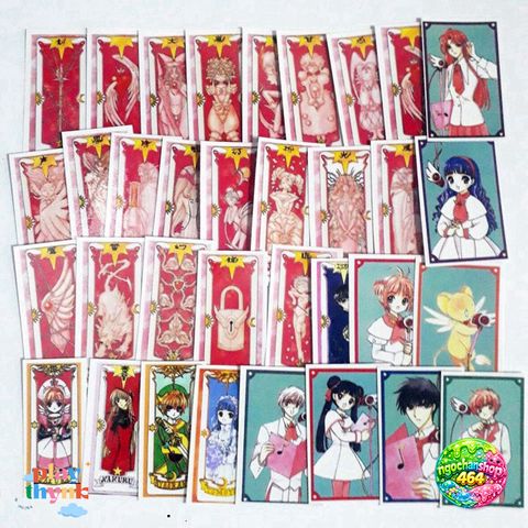 Bộ 56 Sticker Sakura Clow Cards Dễ Dán - Thiết Kế Mô Phỏng Lá Bài Hồng Đáng Yêu cho Fan Anime và Quà Tặng