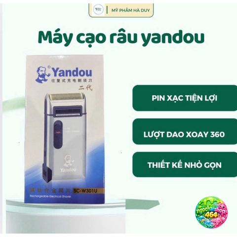 Máy Cạo Râu Yandou SCW 301U - Vỏ Nhôm Cao Cấp, Sạc Tiện Lợi, Dễ Dàng Mang Theo, Lưỡi Cắt Sắc Bén, Phù Hợp Cho Nam Giới