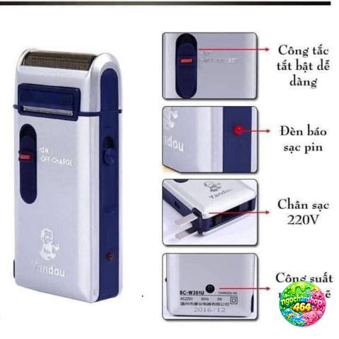 Máy Cạo Râu Yandou SCW 301U - Thiết Kế Nhỏ Gọn, Cạo Sát Mềm Mại, Pin Sạc 45 Phút, Quà Tặng Thích Hợp Cho Nam