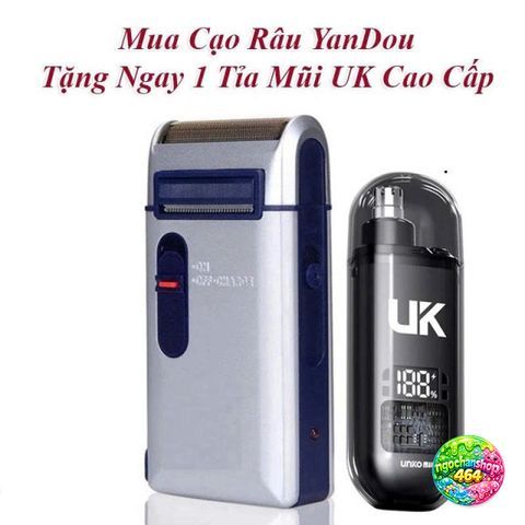 Máy Cạo Râu Cao Cấp YanDou + Máy Tỉa Lông Mũi Mini UNKA - An Toàn, Tiện Lợi, Tiết Kiệm Thời Gian - Bộ Sản Phẩm Chăm Sóc Cá Nhân 2 Trong 1