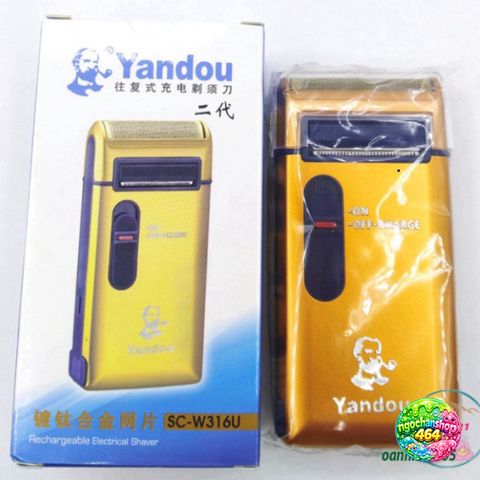 Máy Cạo Râu Sạc Tiện Lợi Kèm Bao Da Yandou - Lưỡi Cắt Sắc, Nhỏ Gọn Cho Du Lịch và Công Tác