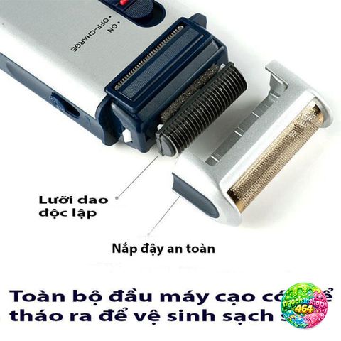 Máy Cạo Râu Sạc Yandou Siêu Bền - Lưỡi Cắt Ngang Trơn Mịn Vỏ Nhôm Sang Trọng - Thiết Kế Nhỏ Gọn Du Lịch